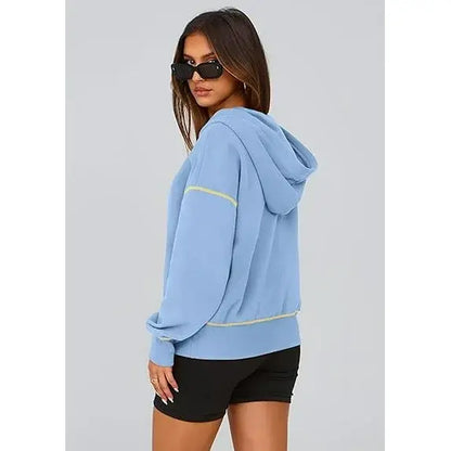 CozyChic™ | Women’s Cropped Half-Zip Hoodie with Gold Zipper
