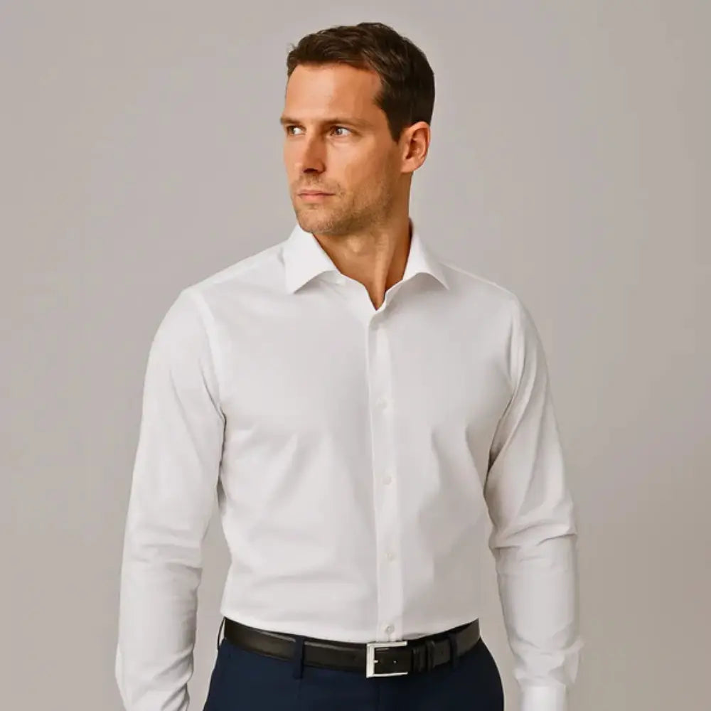 IronEase™ | Wrinkle-Free Slim Fit Shirt – Breathable, Anti-Sweat & Comfortable