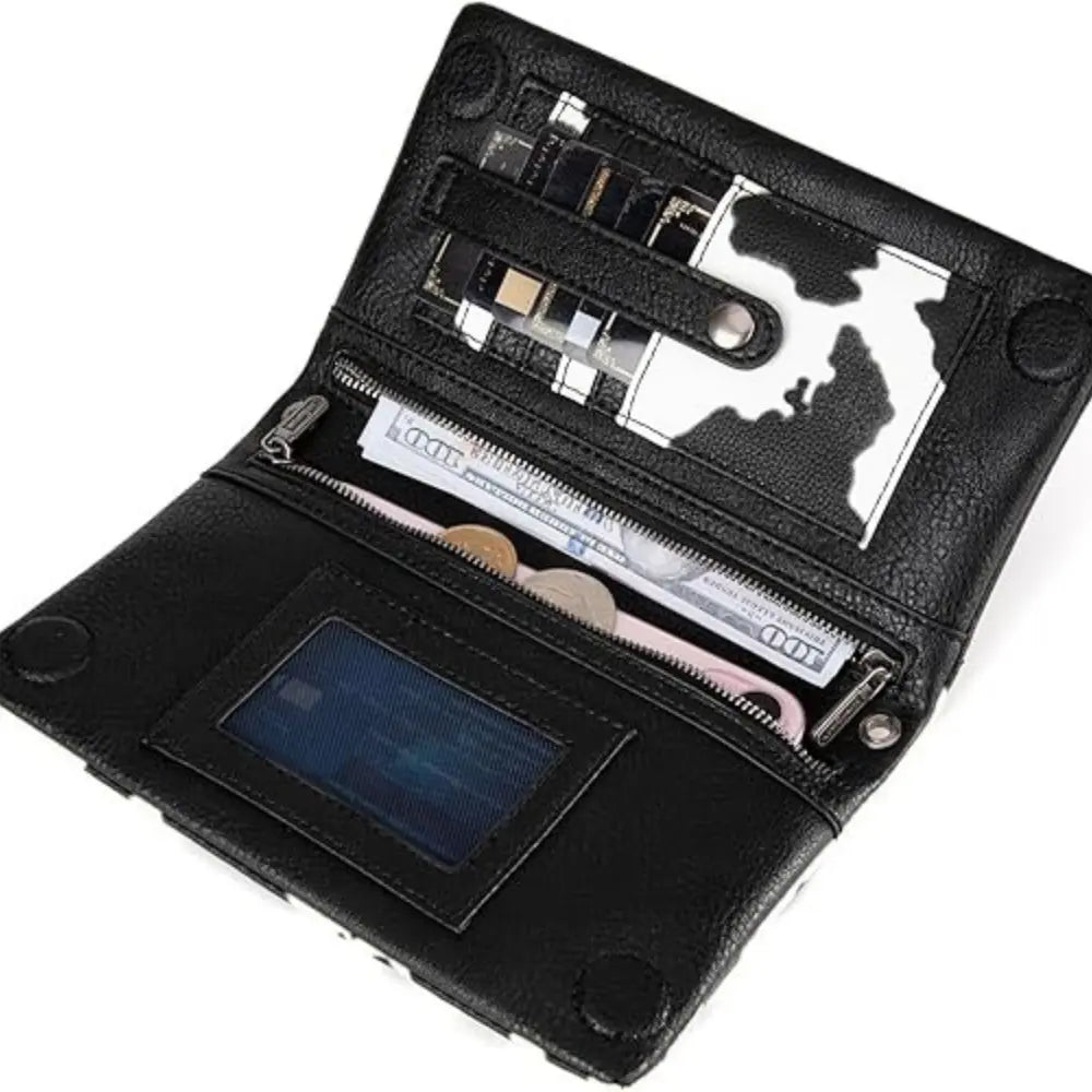 Locksy™ | RFID Wristlet Wallet – Women’s Bifold Clutch with Crossbody Strap