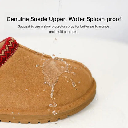 CozyStep™ | Suede Braided Fur Slippers – Warm, Chic & Durable