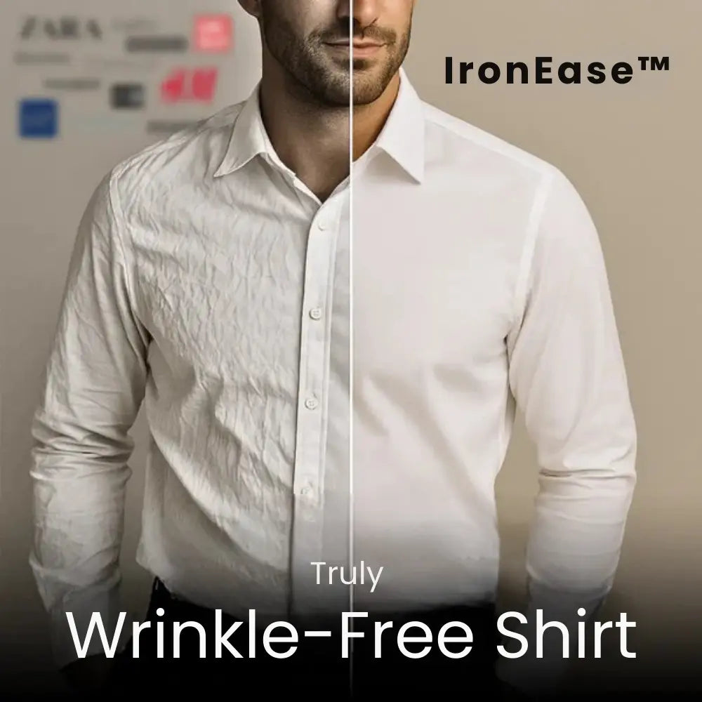 IronEase™ | Wrinkle-Free Slim Fit Shirt – Breathable, Anti-Sweat & Comfortable
