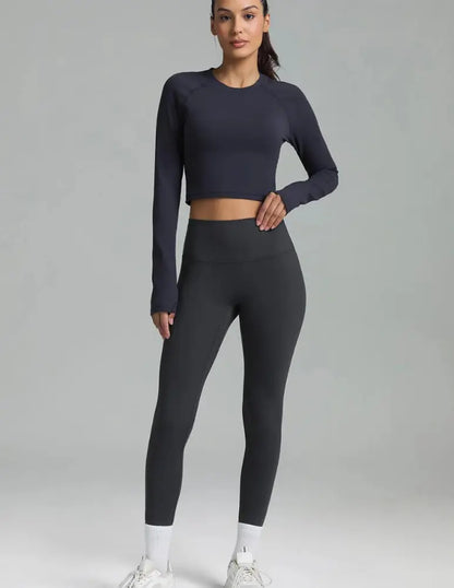 Flexora™ | High-Waisted Performance Leggings – Seamless Front with Inner Pocket