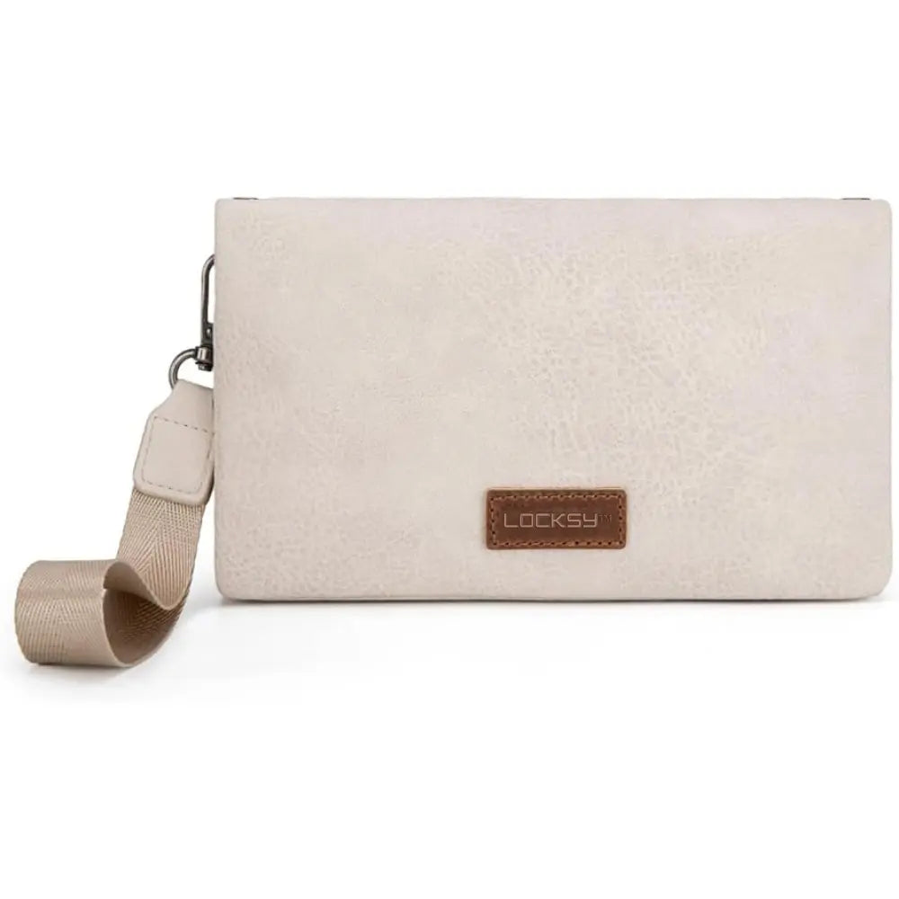 Locksy™ | RFID Wristlet Wallet – Women’s Bifold Clutch with Crossbody Strap