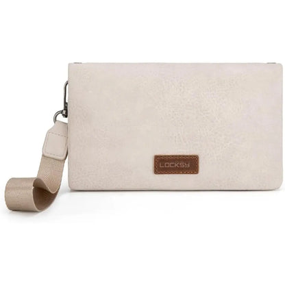 Locksy™ | RFID Wristlet Wallet – Women’s Bifold Clutch with Crossbody Strap