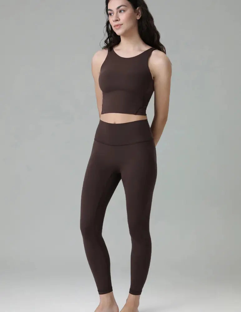 Flexora™ | High-Waisted Performance Leggings – Seamless Front with Inner Pocket