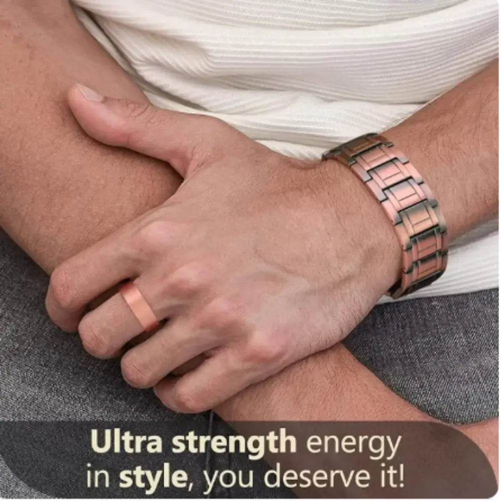 MagnoCopper™ | Men’s Pure Copper Magnetic Bracelet – 3X Strength & Pain Relief