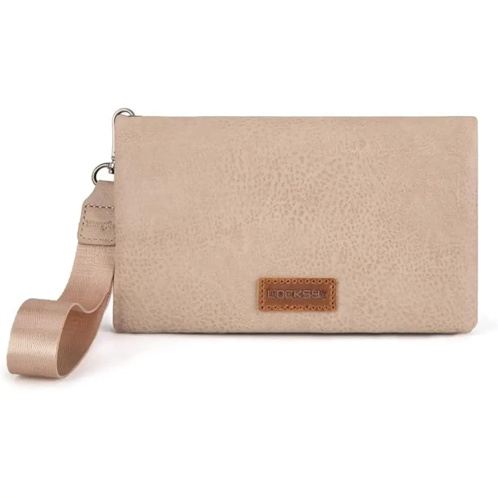 Locksy™ | RFID Wristlet Wallet – Women’s Bifold Clutch with Crossbody Strap