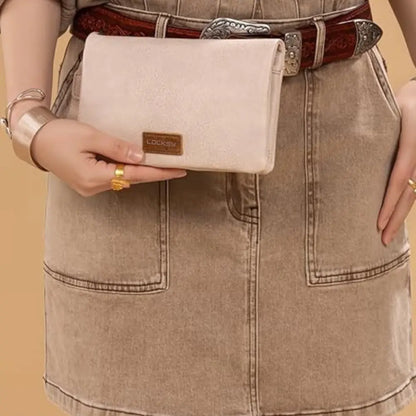 Locksy™ | RFID Wristlet Wallet – Women’s Bifold Clutch with Crossbody Strap