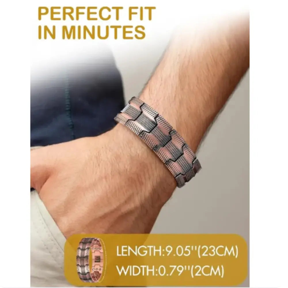MagnoCopper™ | Men’s Pure Copper Magnetic Bracelet – 3X Strength & Pain Relief