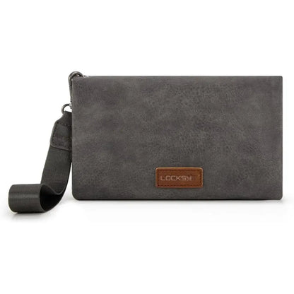 Locksy™ | RFID Wristlet Wallet – Women’s Bifold Clutch with Crossbody Strap