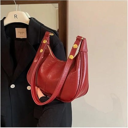 Lunare™ | Solid Color Shoulder Bag – Minimalist Crescent Hobo for Women