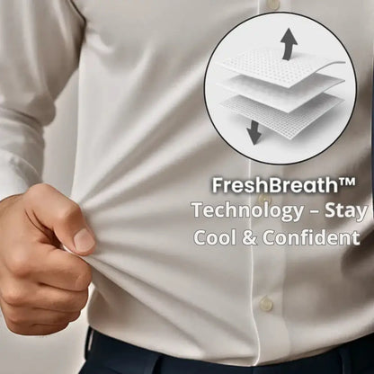 IronEase™ | Wrinkle-Free Slim Fit Shirt – Breathable, Anti-Sweat & Comfortable