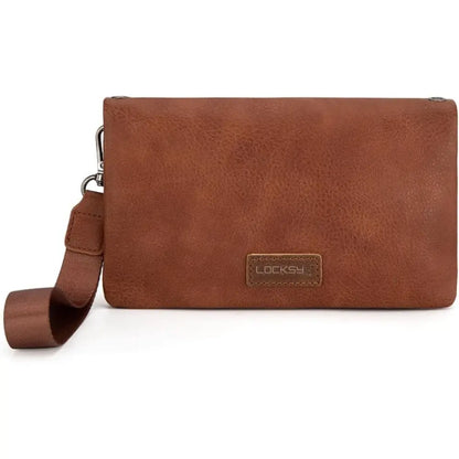 Locksy™ | RFID Wristlet Wallet – Women’s Bifold Clutch with Crossbody Strap