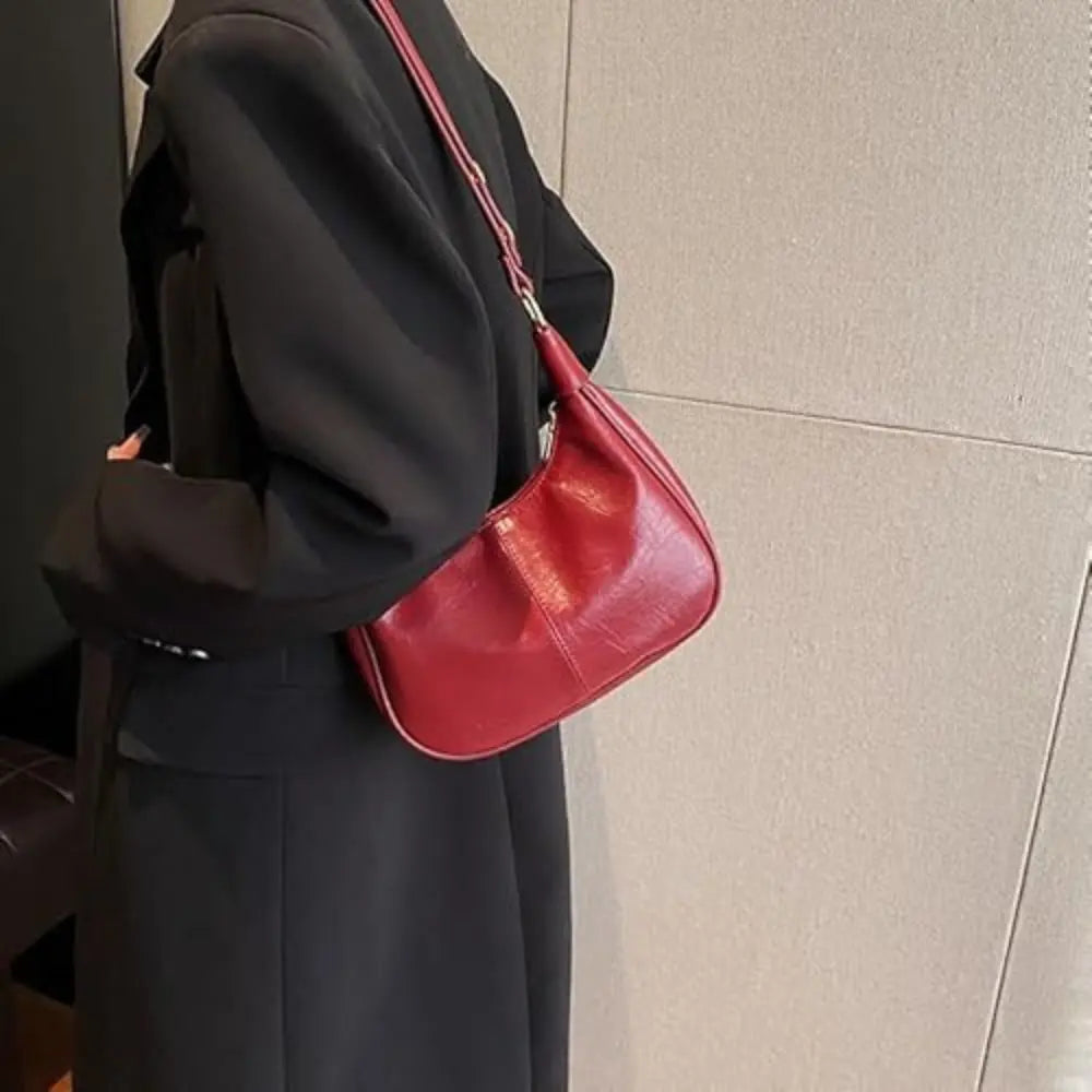 Lunare™ | Solid Color Shoulder Bag – Minimalist Crescent Hobo for Women