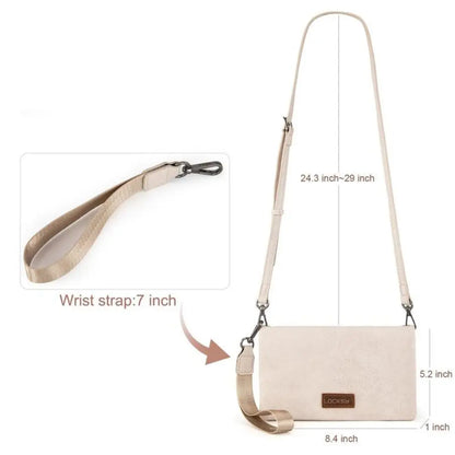 Locksy™ | RFID Wristlet Wallet – Women’s Bifold Clutch with Crossbody Strap