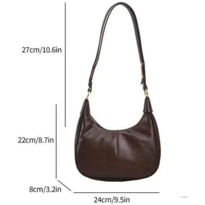 Lunare™ | Solid Color Shoulder Bag – Minimalist Crescent Hobo for Women