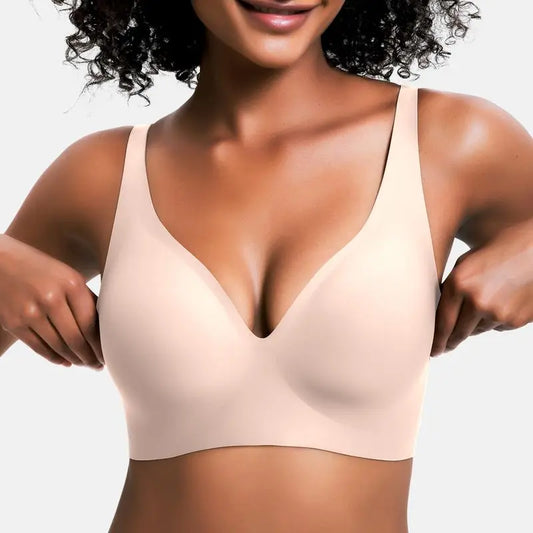JellyComfy™ | Women’s Wireless Push-Up Bra – Seamless & Deep V