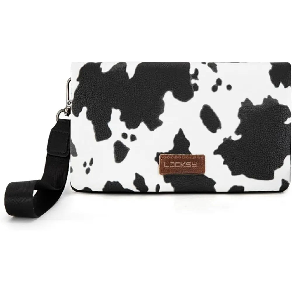 Locksy™ | RFID Wristlet Wallet – Women’s Bifold Clutch with Crossbody Strap