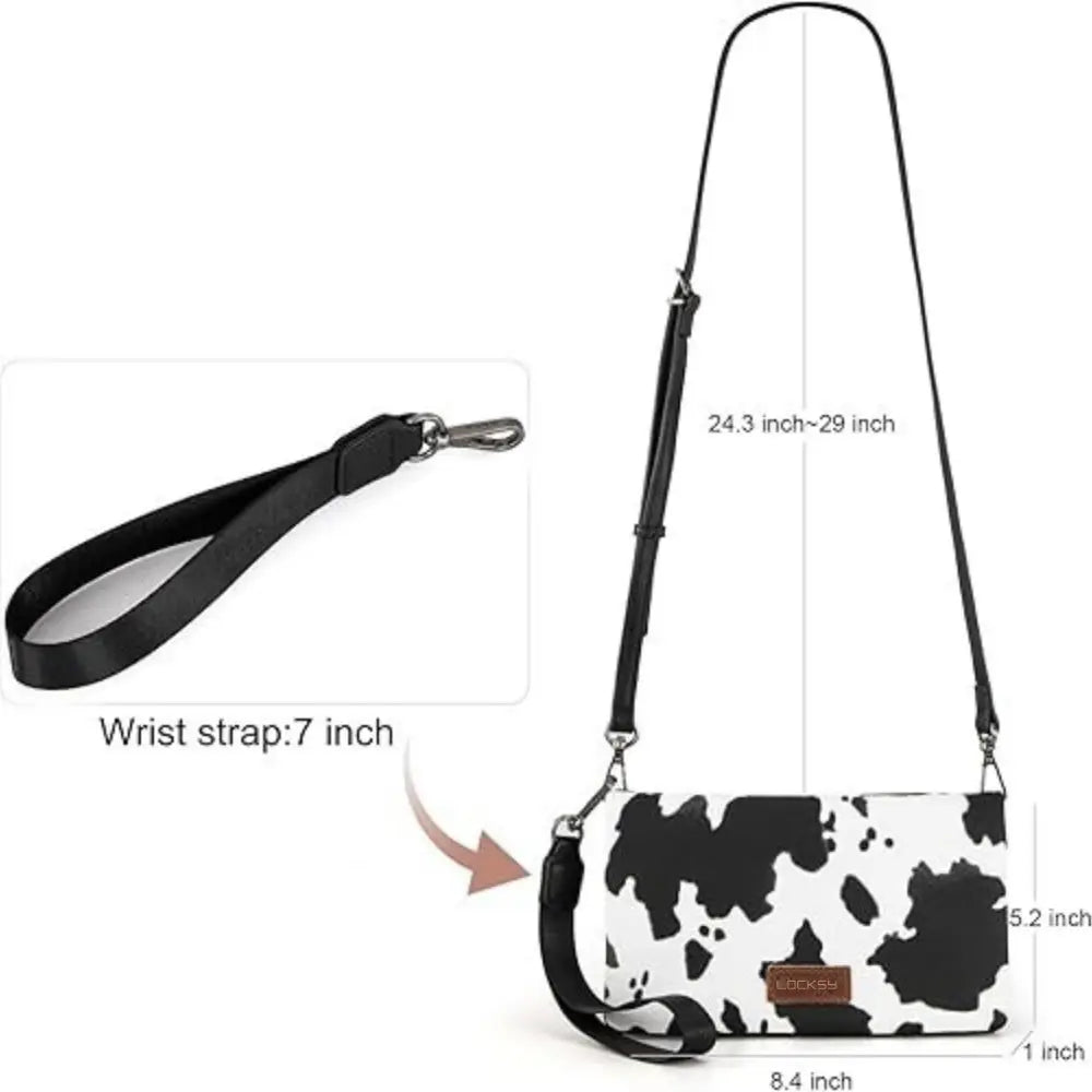 Locksy™ | RFID Wristlet Wallet – Women’s Bifold Clutch with Crossbody Strap