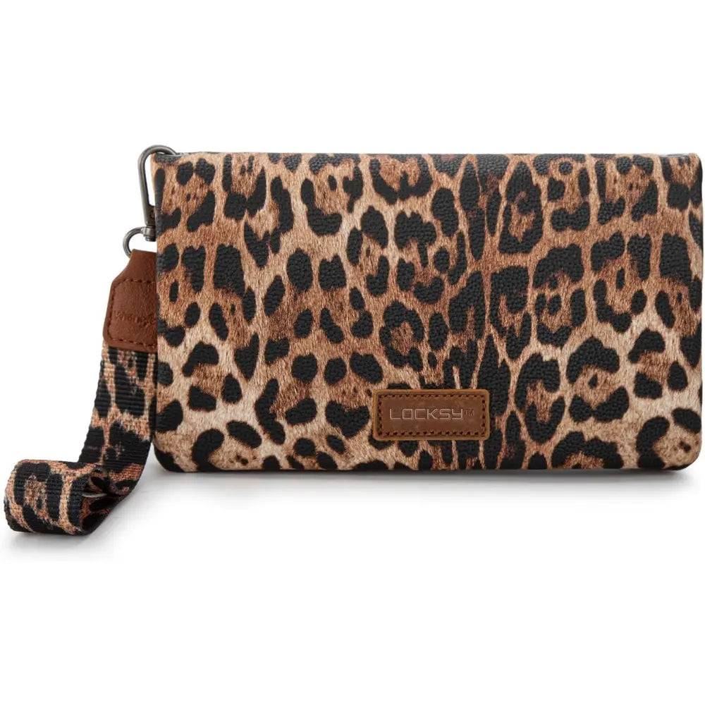 Locksy™ | RFID Wristlet Wallet – Women’s Bifold Clutch with Crossbody Strap