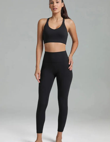 Flexora™ | High-Waisted Performance Leggings – Seamless Front with Inner Pocket