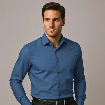 IronEase™ | Wrinkle-Free Slim Fit Shirt – Breathable, Anti-Sweat & Comfortable