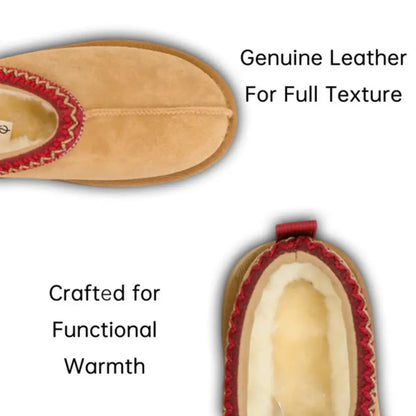 CozyStep™ | Suede Braided Fur Slippers – Warm, Chic & Durable