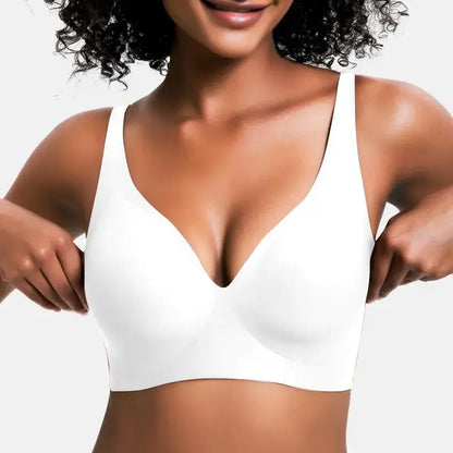 JellyComfy™ | Women’s Wireless Push-Up Bra – Seamless & Deep V