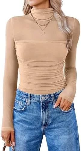 GlamForm™ | Long Sleeve Shaping Bodysuit – Mesh, Slimming & Stylish