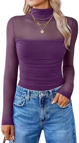 GlamForm™ | Long Sleeve Shaping Bodysuit – Mesh, Slimming & Stylish