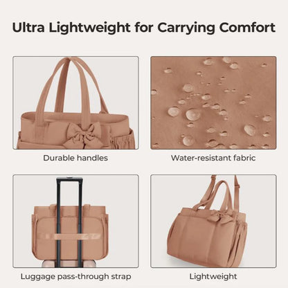 PuffyElegance™ | Women’s Tote Bag 23L – Lightweight, Multi-Compartments & Removable Bow