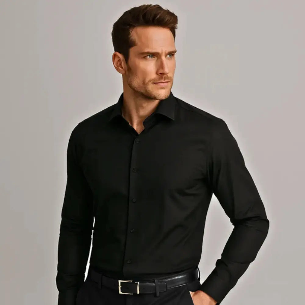 IronEase™ | Wrinkle-Free Slim Fit Shirt – Breathable, Anti-Sweat & Comfortable