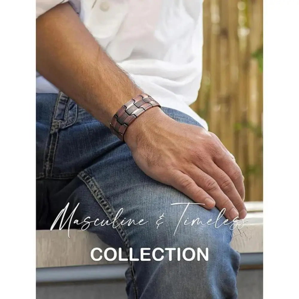 MagnoCopper™ | Men’s Pure Copper Magnetic Bracelet – 3X Strength & Pain Relief