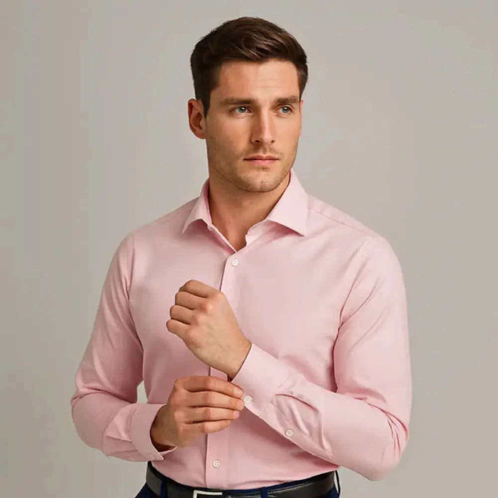 IronEase™ | Wrinkle-Free Slim Fit Shirt – Breathable, Anti-Sweat & Comfortable