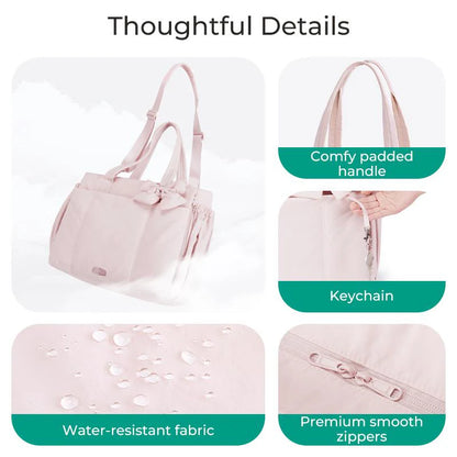 PuffyElegance™ | Women’s Tote Bag 23L – Lightweight, Multi-Compartments & Removable Bow