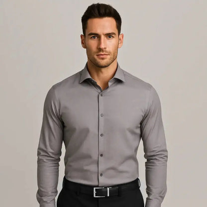 IronEase™ | Wrinkle-Free Slim Fit Shirt – Breathable, Anti-Sweat & Comfortable