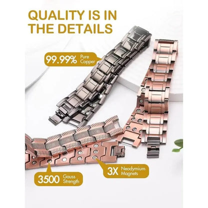 MagnoCopper™ | Men’s Pure Copper Magnetic Bracelet – 3X Strength & Pain Relief