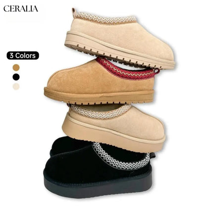 CozyStep™ | Suede Braided Fur Slippers – Warm, Chic & Durable