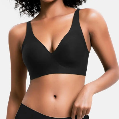 JellyComfy™ | Women’s Wireless Push-Up Bra – Seamless & Deep V