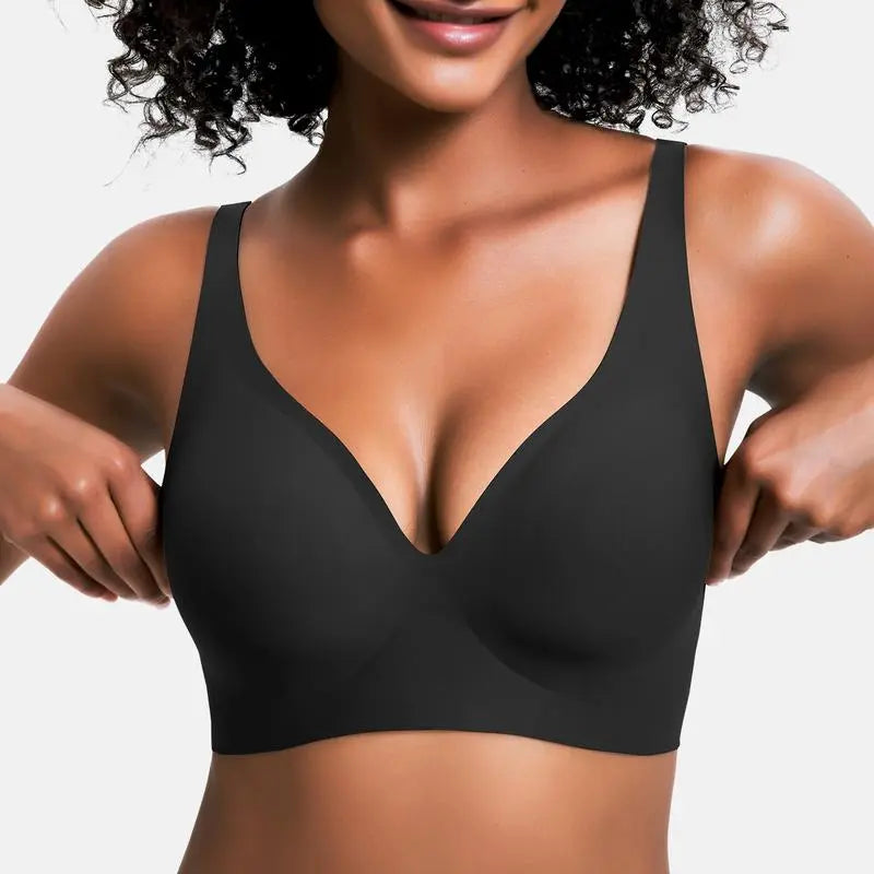 JellyComfy™ | Women’s Wireless Push-Up Bra – Seamless & Deep V