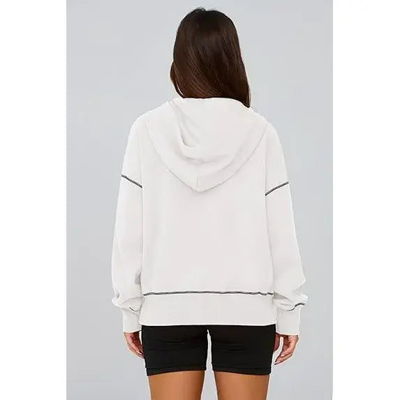 CozyChic™ | Women’s Cropped Half-Zip Hoodie with Gold Zipper